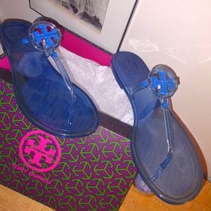 Tory Burch blue thong sandals